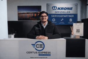 Kundenservice und Annahme im Certus Truckcenter Bodenheim – offizieller KRONE Servicepartner.